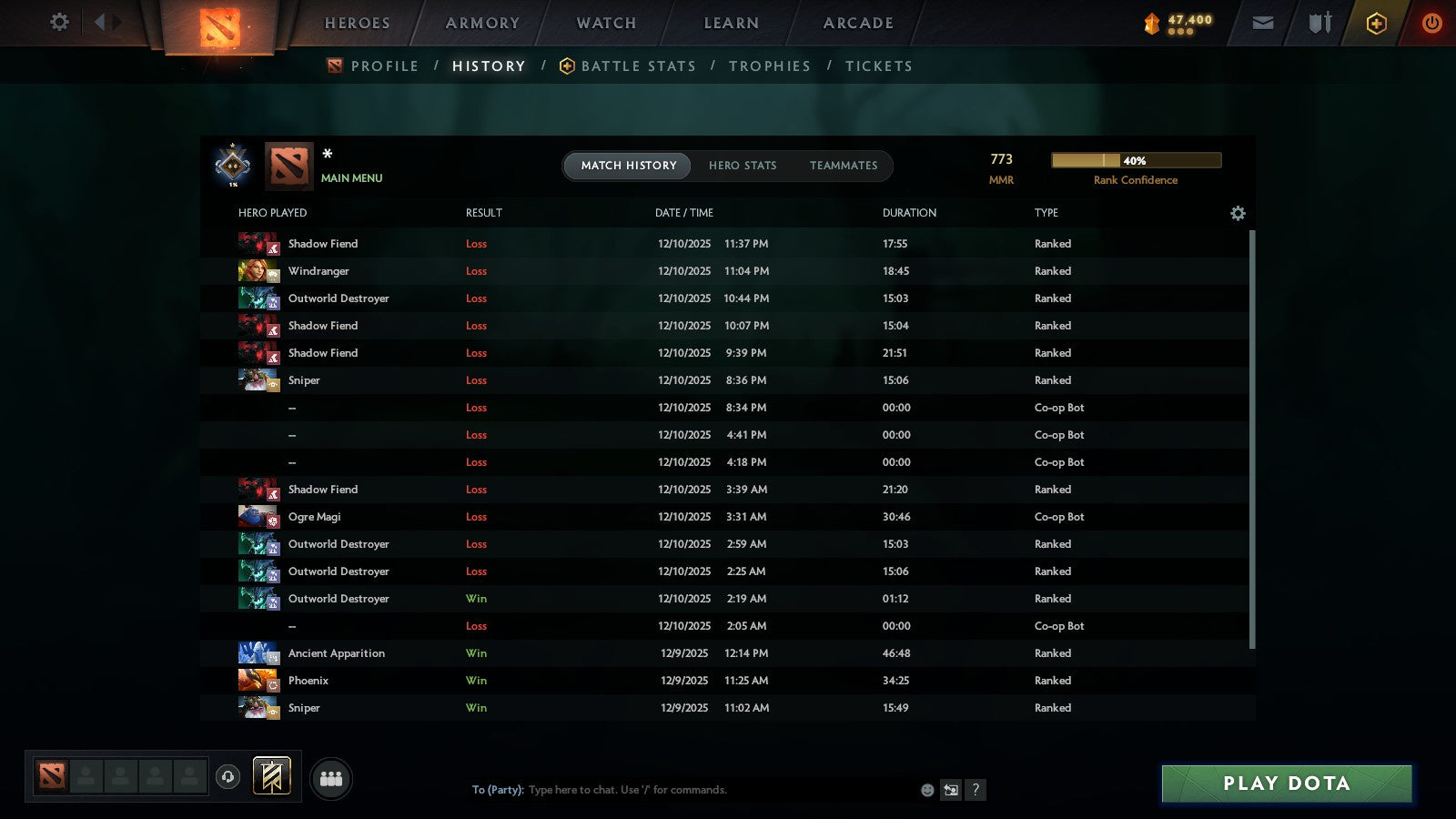 MMR: 773 - Behavior: 12000