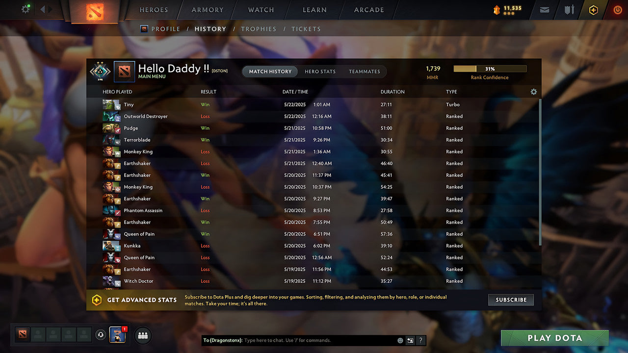 MMR: 1739 - Behavior: 11895 - Communication: 11895