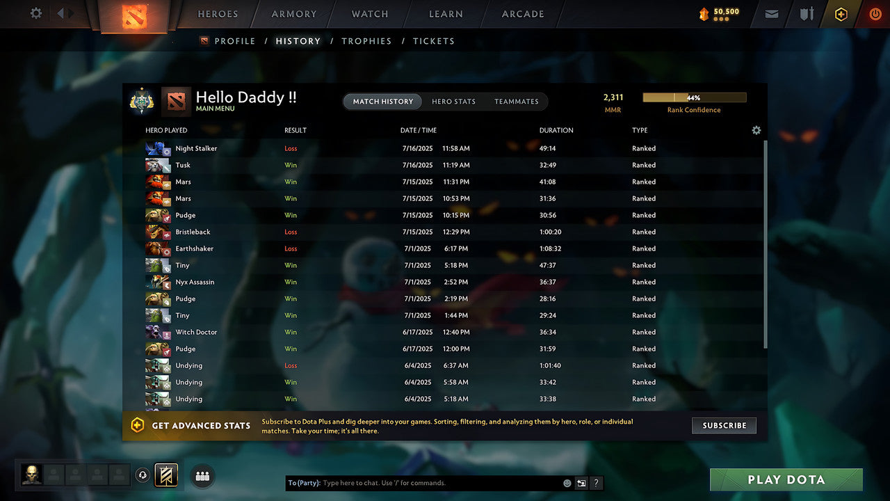 MMR: 2311 - Behavior: 9574 - Communication: 9574