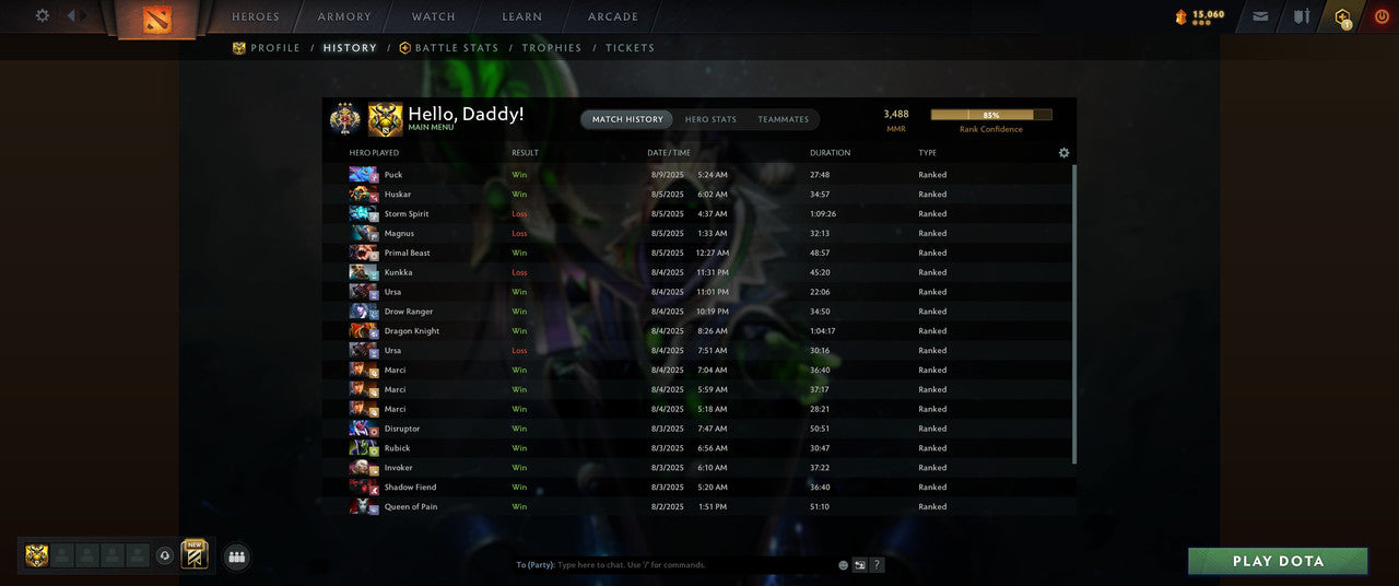 Legend III | MMR: 3488 - Behavior: 10260