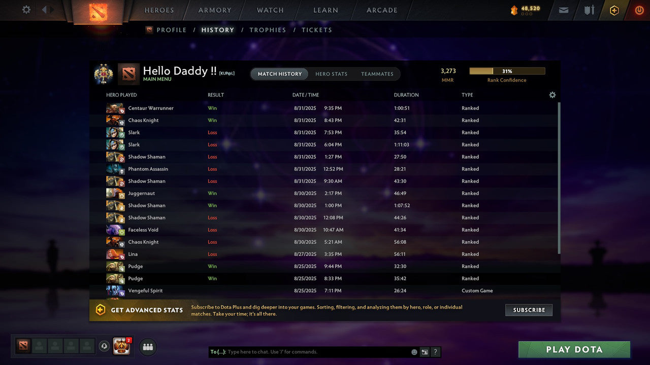 MMR: 3273 - Behavior: 12000 - Communication: 12000