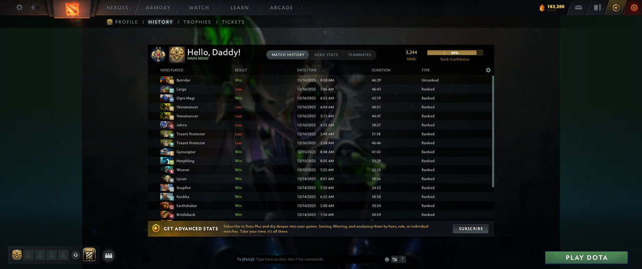 Legend II | MMR: 3244 - Behavior: 12000
