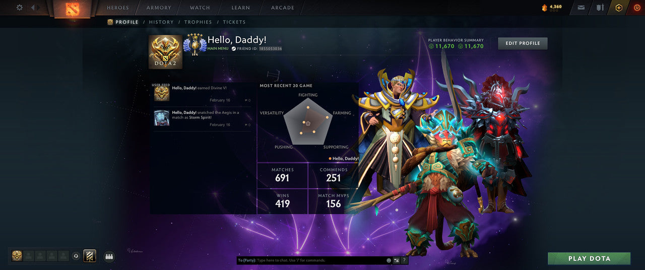 Divine V | MMR: 5537 - Behavior: 11670