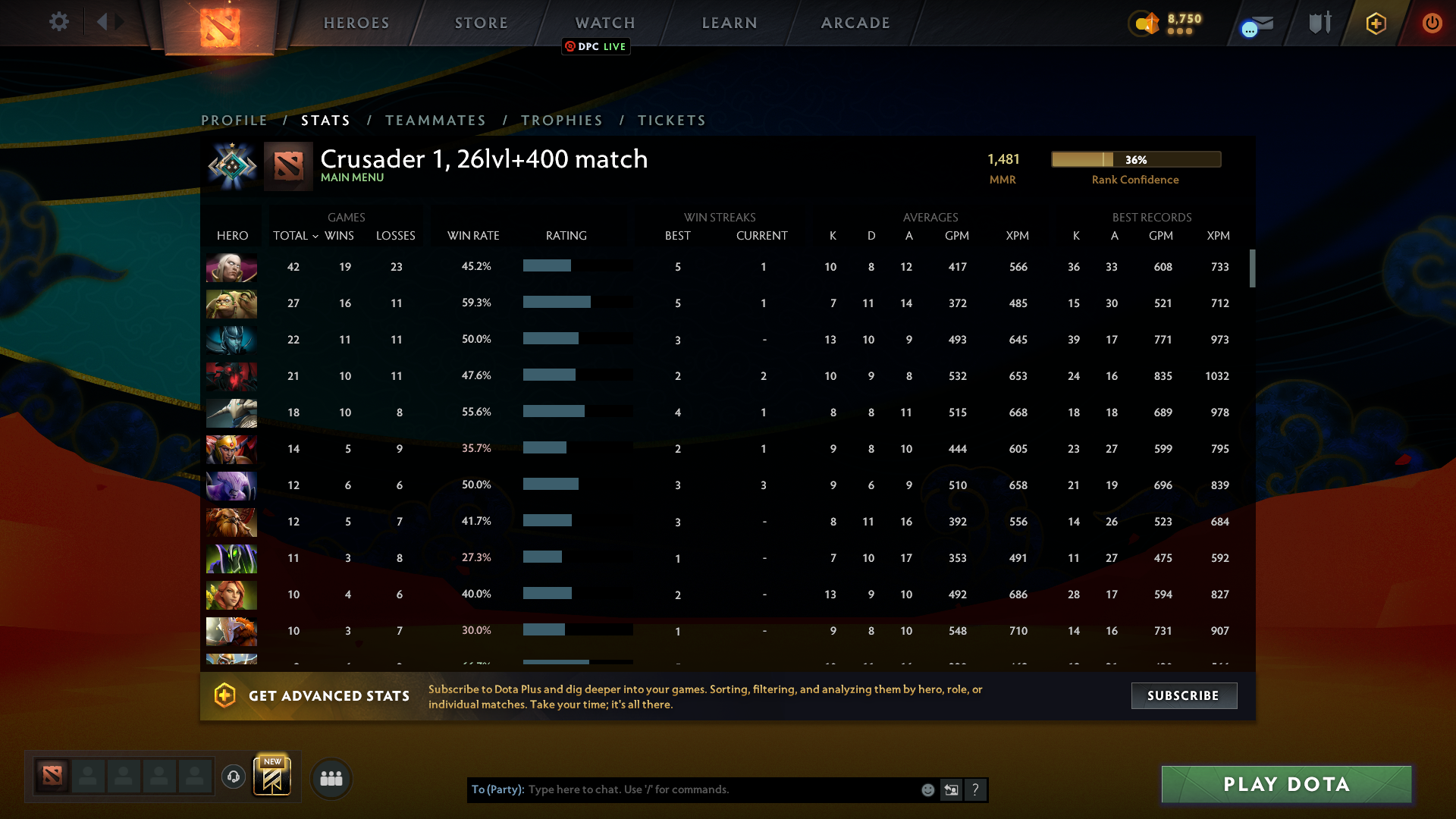 Crusader I | MMR: 1481 - Behavior: 8129