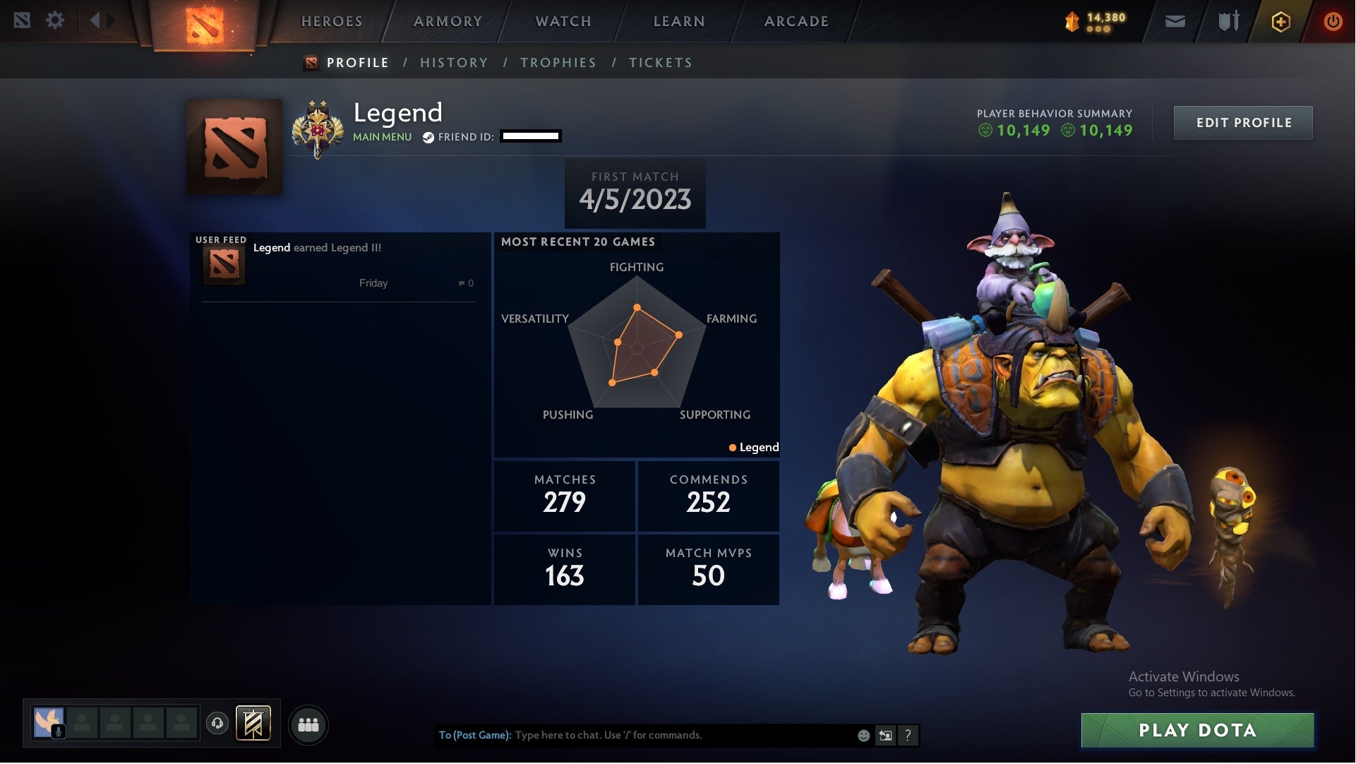 Legend II | MMR: 3159 - Behavior: 10149 - Communication: 10149
