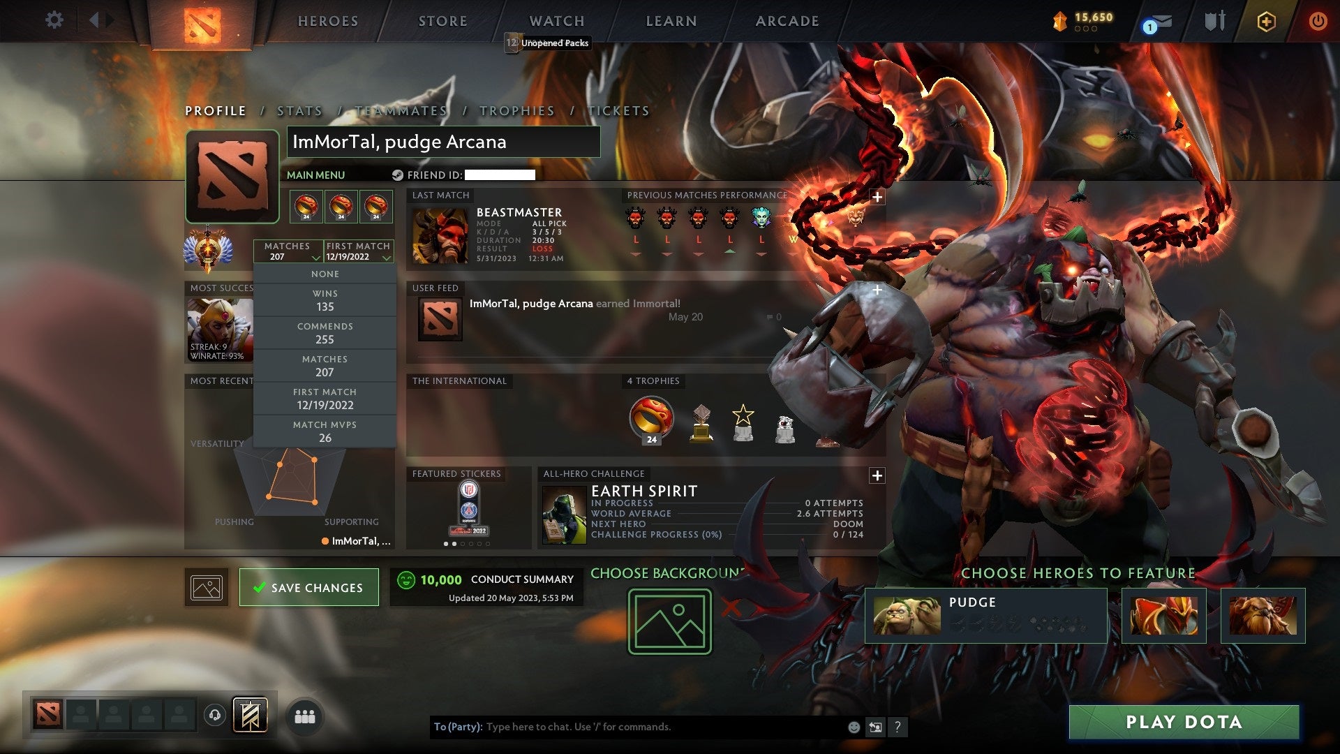 Immortal | MMR: 7195 - Behavior: 10000