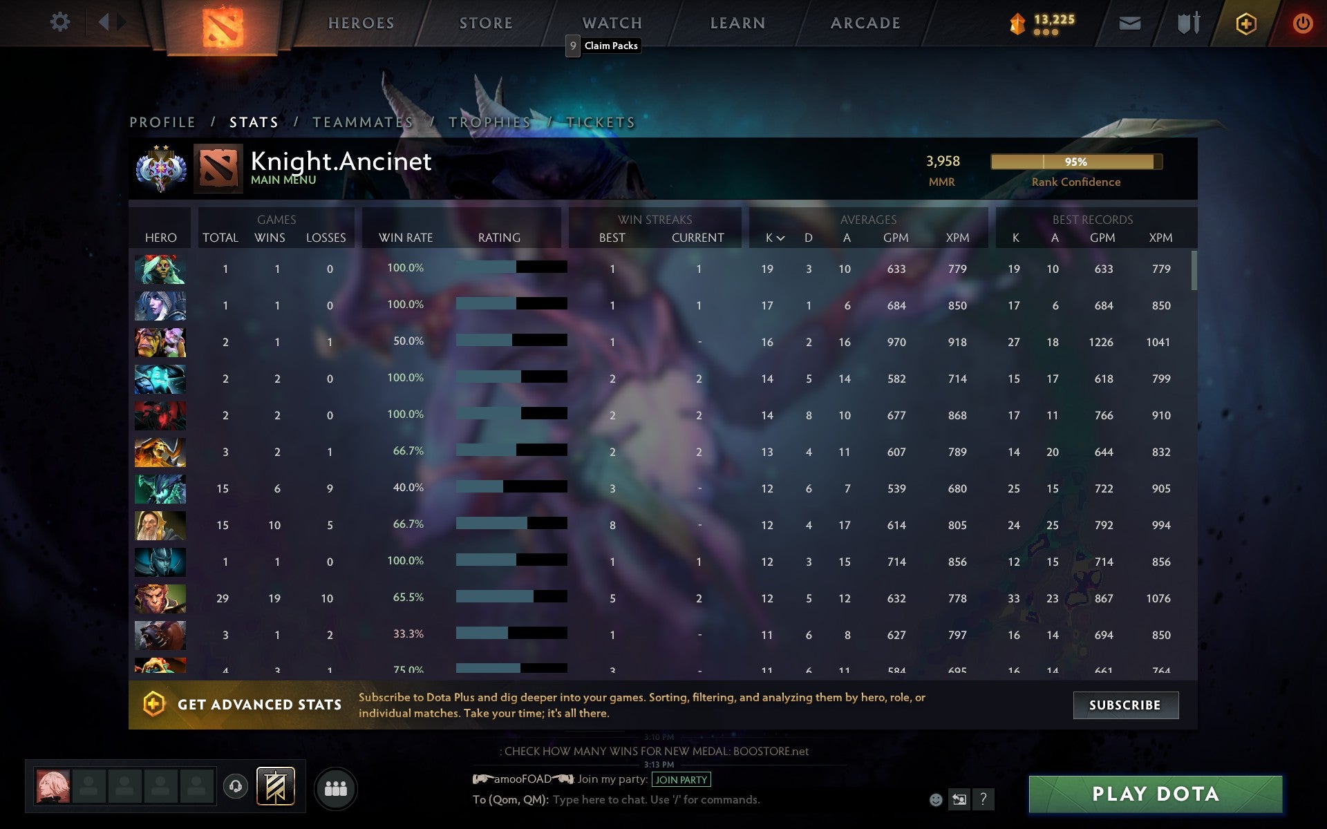 Ancient II | MMR: 3958 - Behavior: 9520