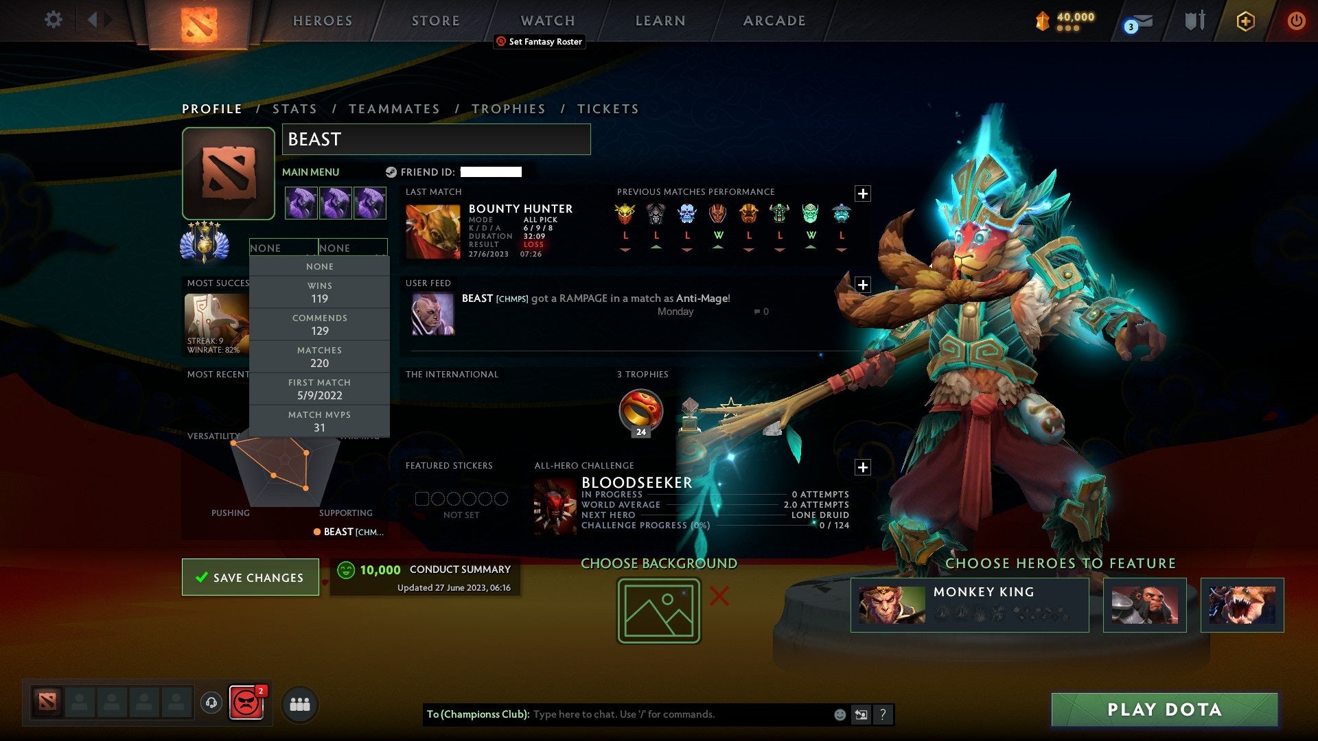 Divine V | MMR: 5343 - Behavior: 10000