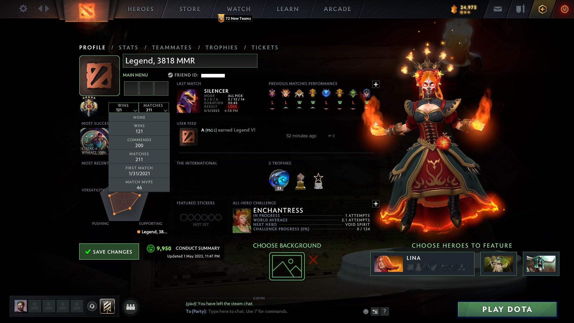 Legend V | MMR: 3818 - Behavior: 9950