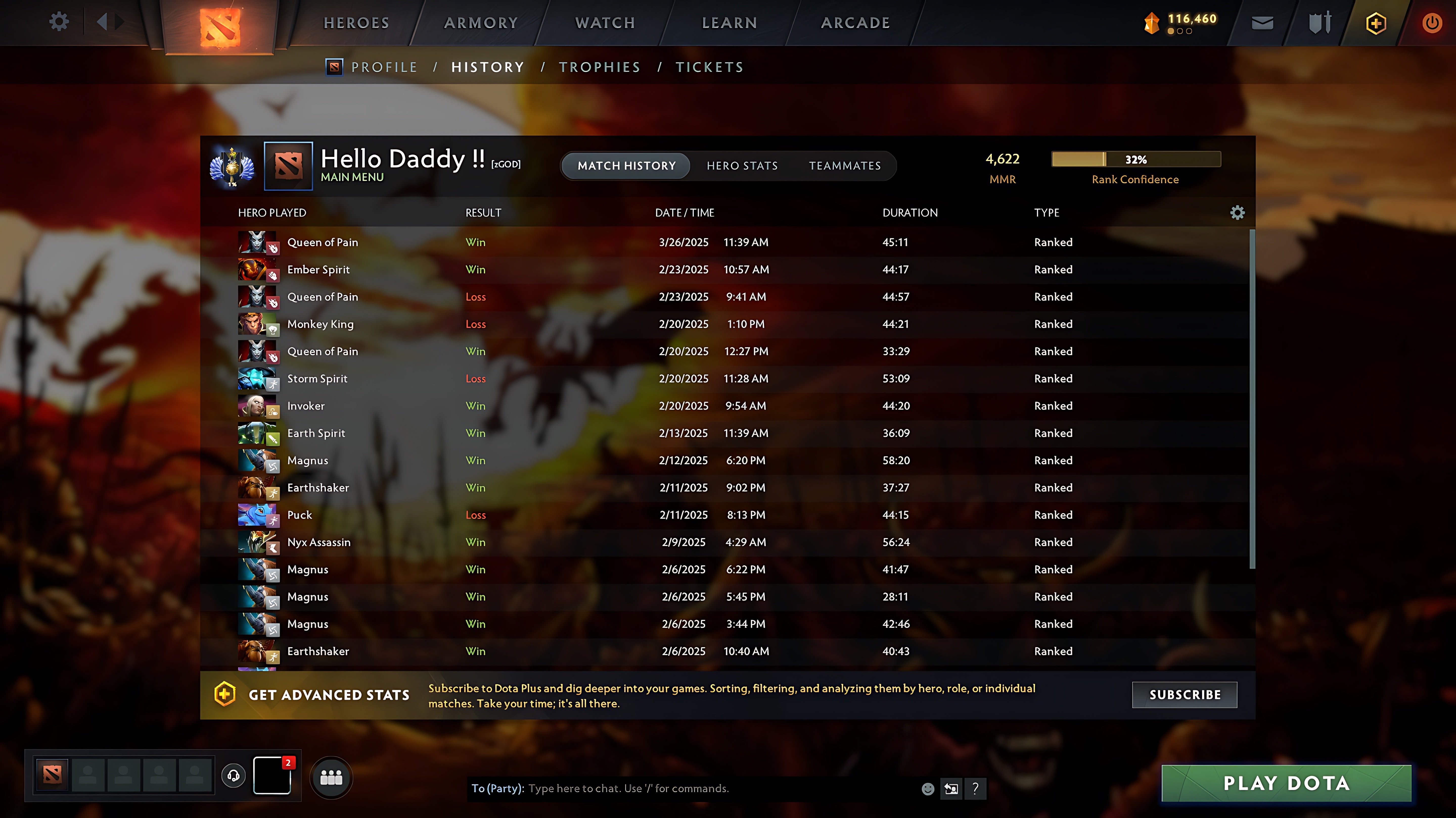 MMR: 4622 - Behavior: 10999