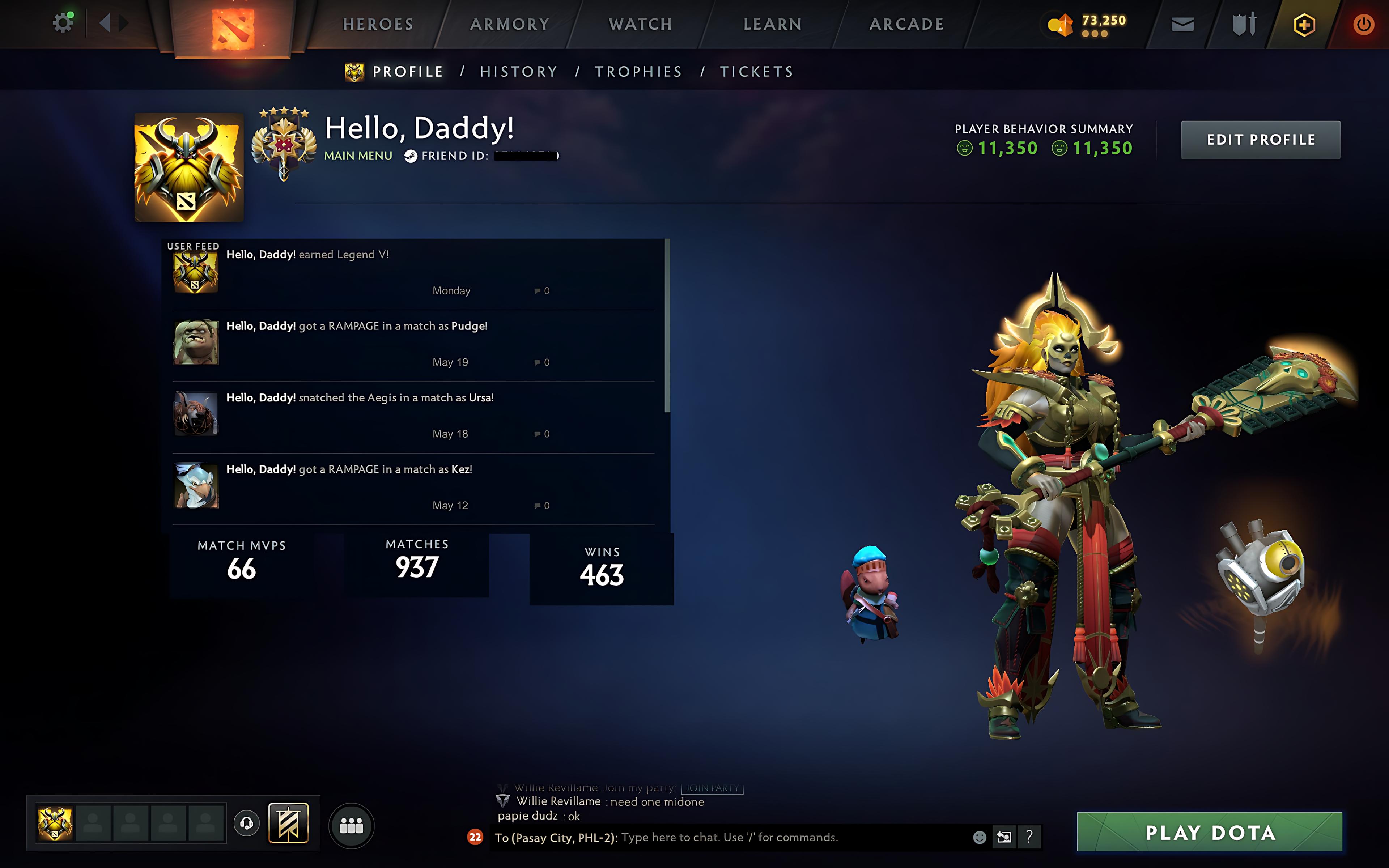 Legend V | MMR: 3595 - Behavior: 11350