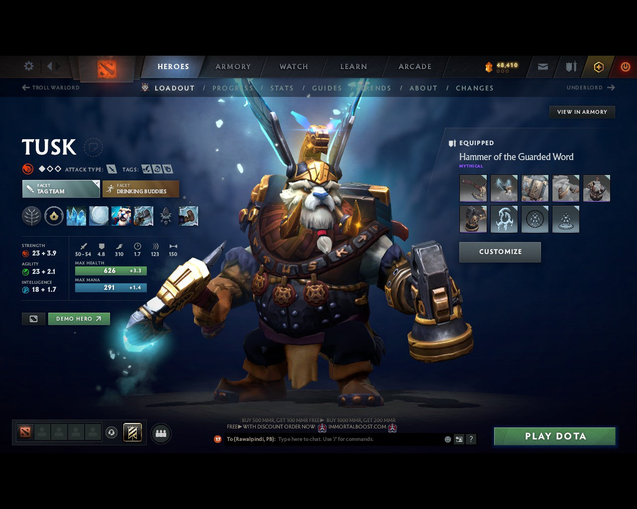 Immortal | MMR: 7516 - Behavior: 11813 - Communication: 11813