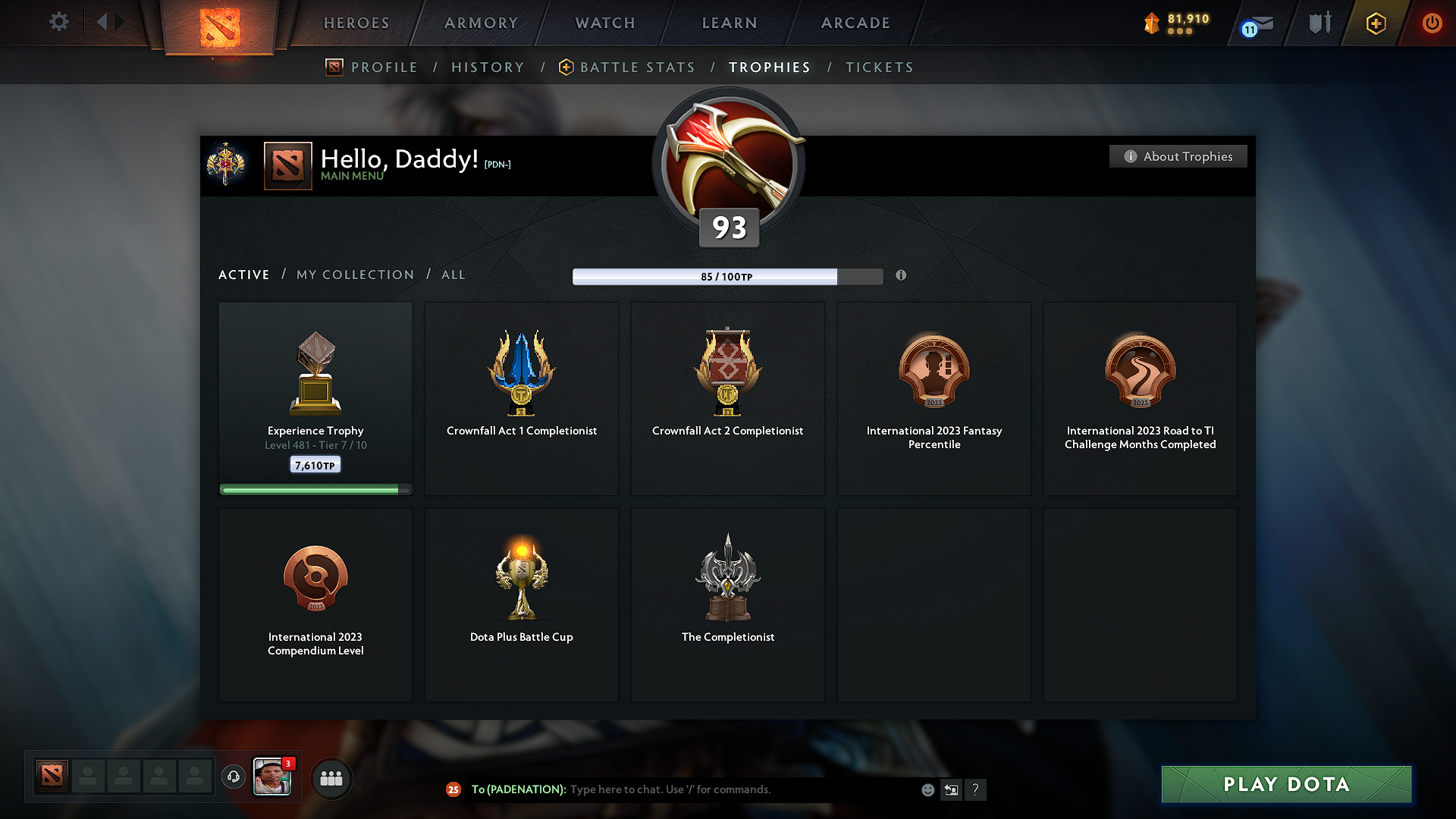 Legend I | MMR: 3100 - Behavior: 11914 - Communication: 11914