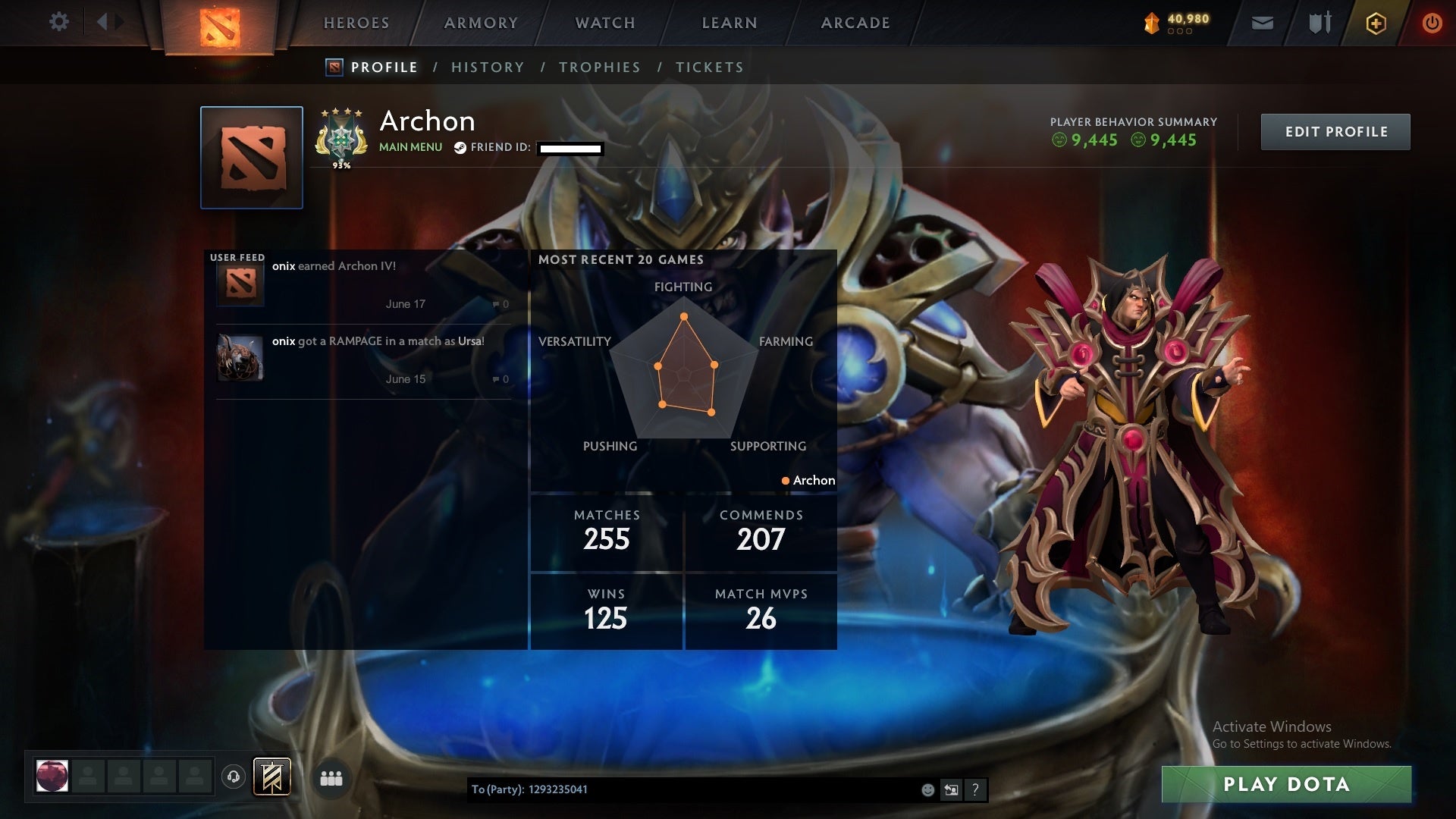 Archon IV | MMR: 2916 - Behavior: 9445 - Communication: 9445