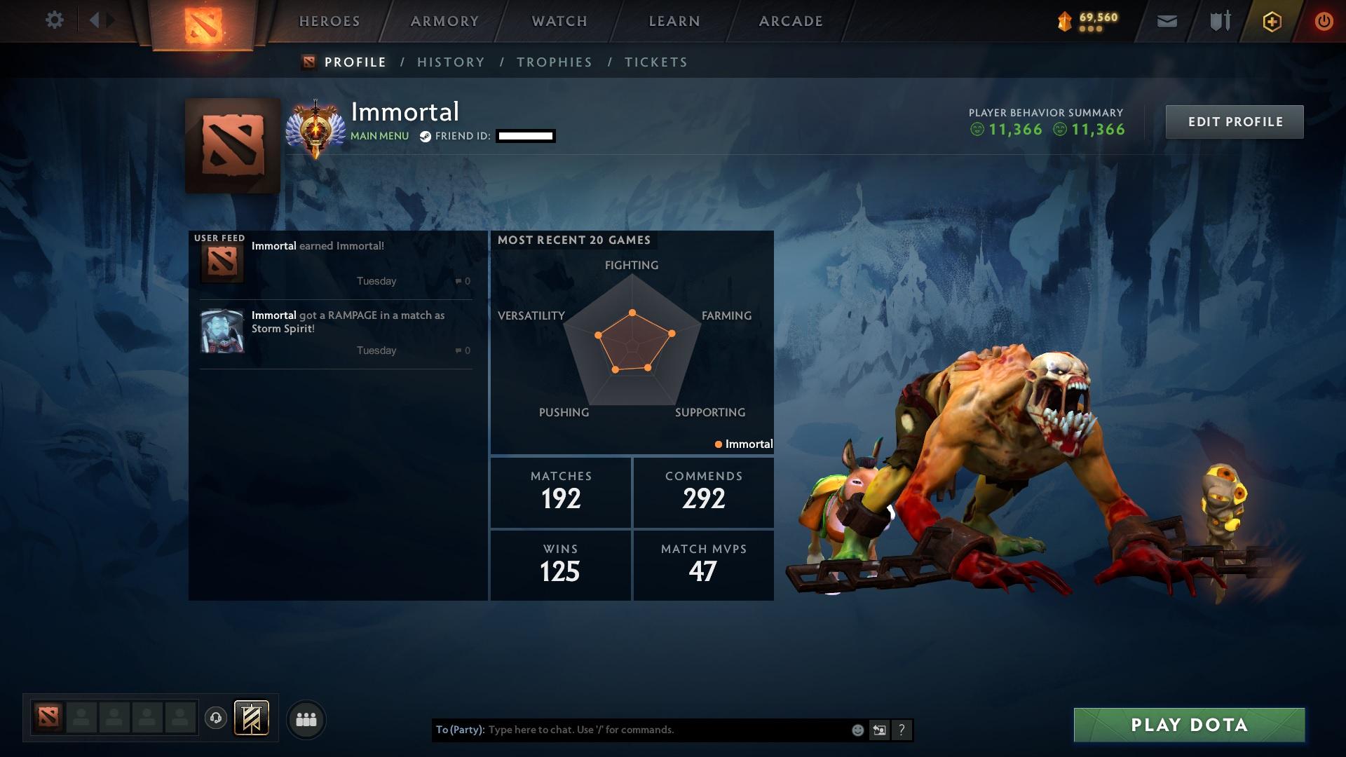 Immortal | MMR: 6369 - Behavior: 11366 - Communication: 11366