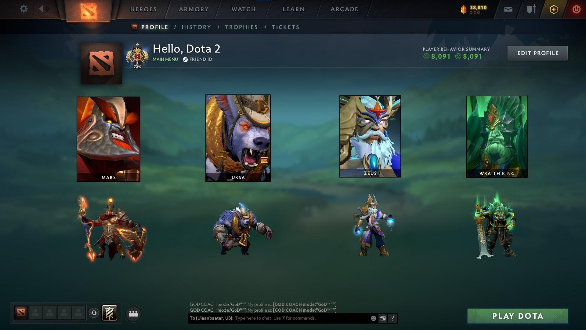 Legend I | MMR: 3191 - Behavior: 8091 - Communication: 8091