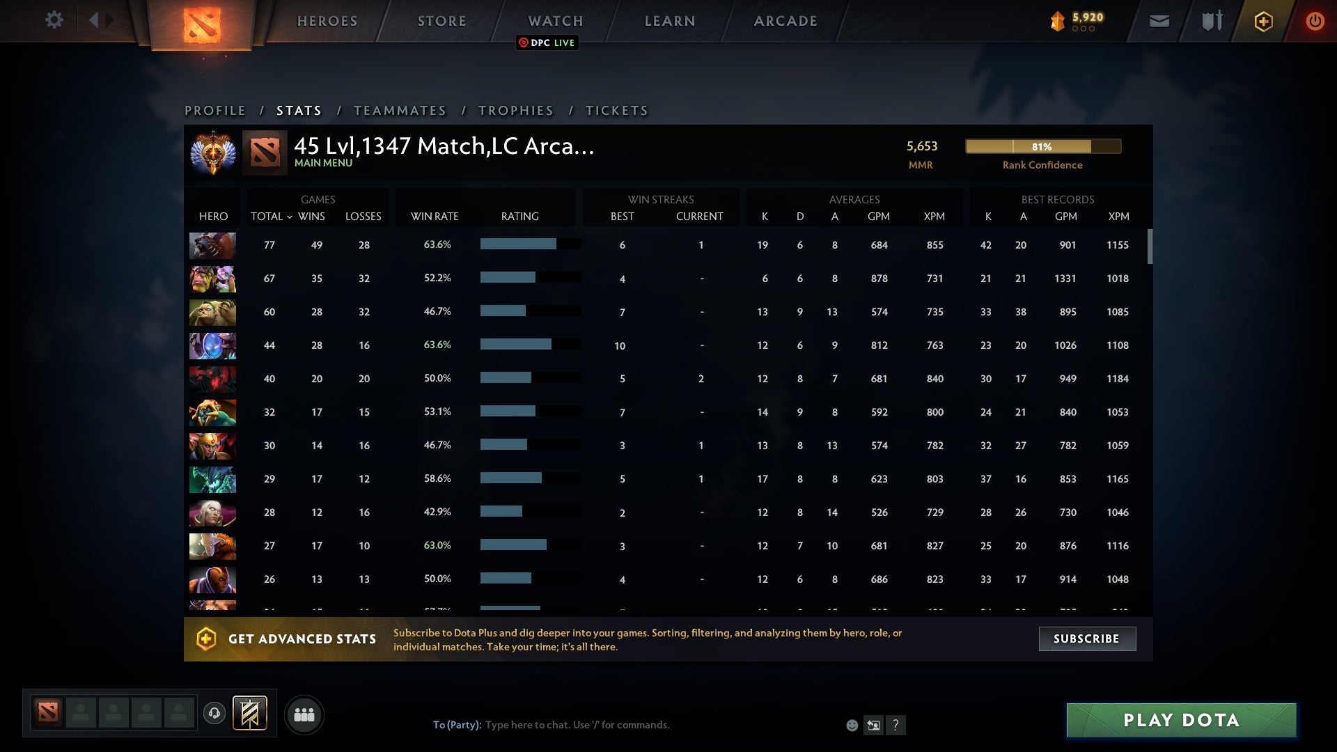 Immortal | MMR: 5653 - Behavior: 9403