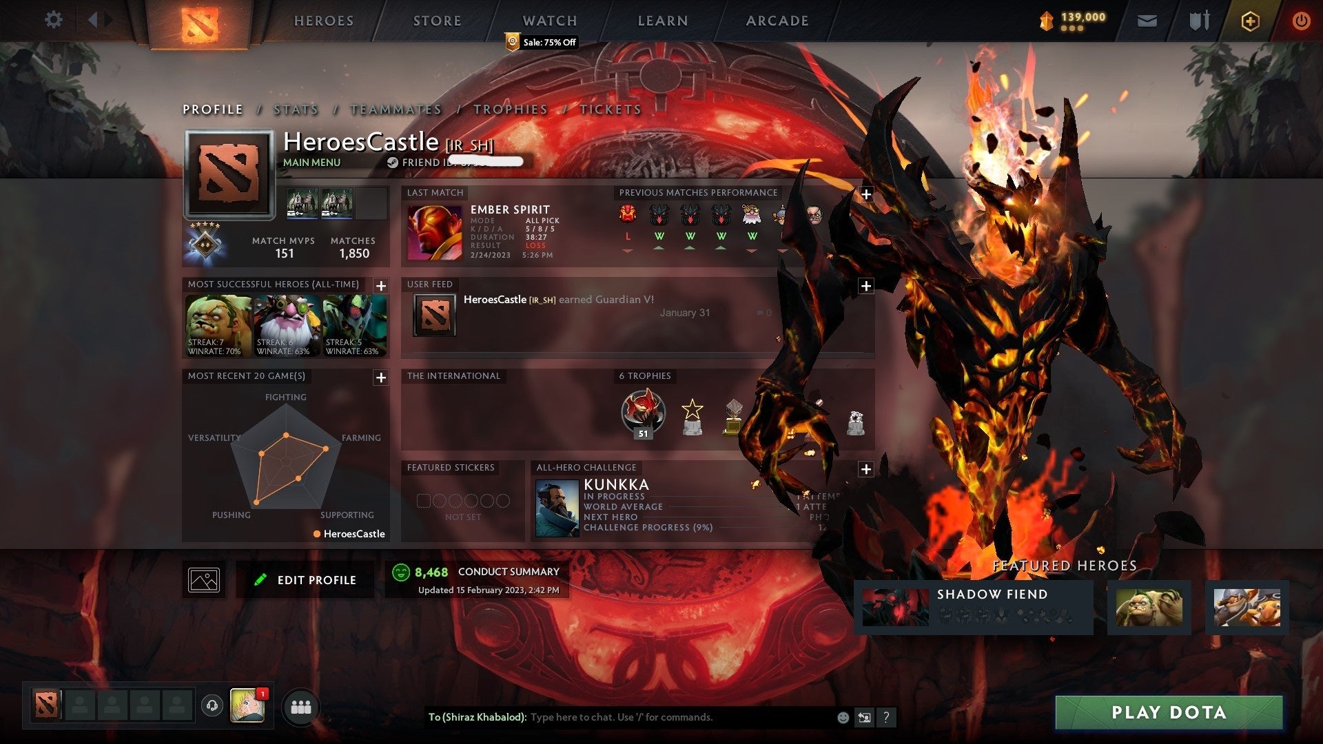 Guardian V | MMR: 1480 - Behavior: 8468
