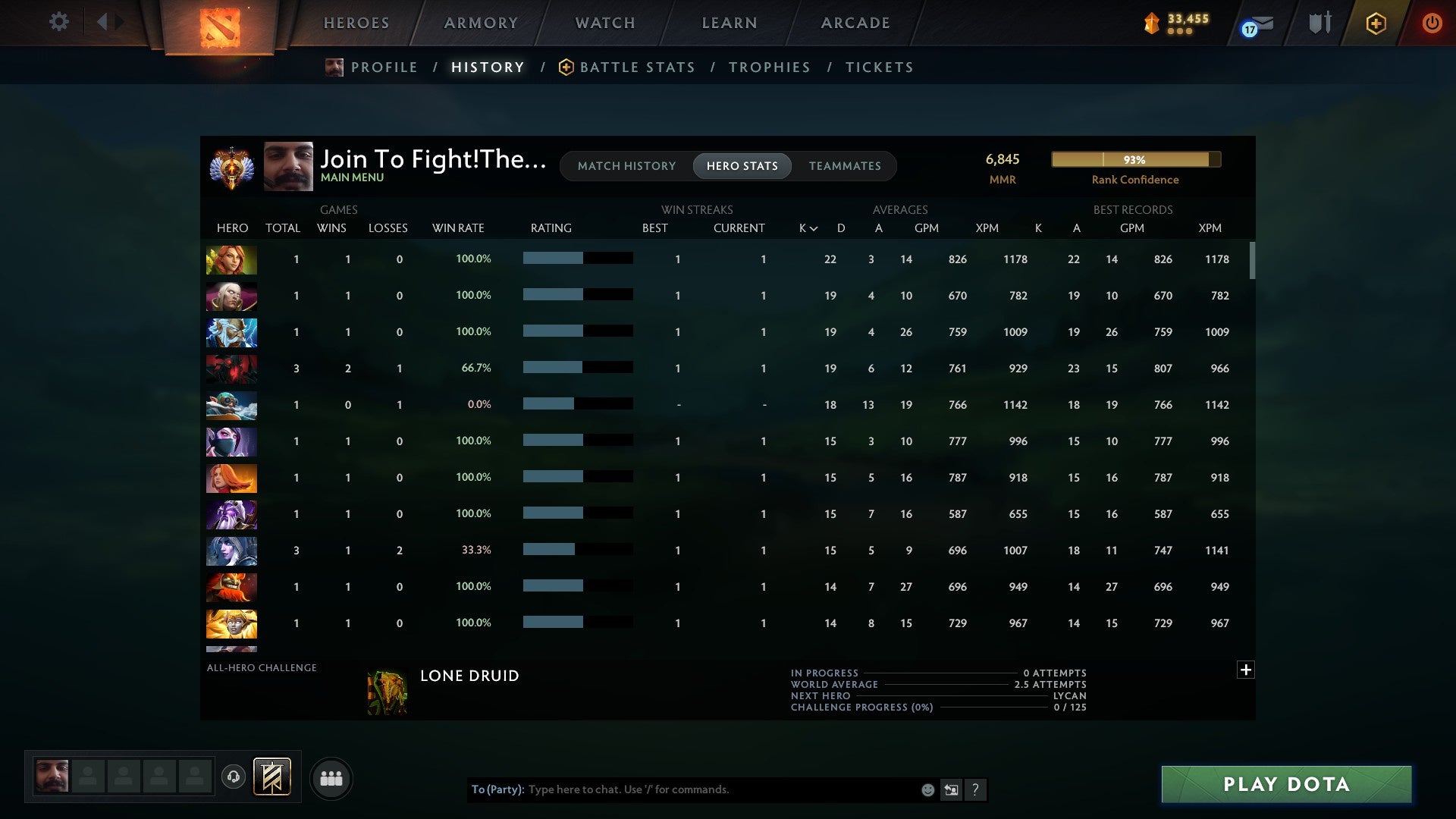 Immortal | MMR: 6845 - Behavior: 11412 - Communication: 11412