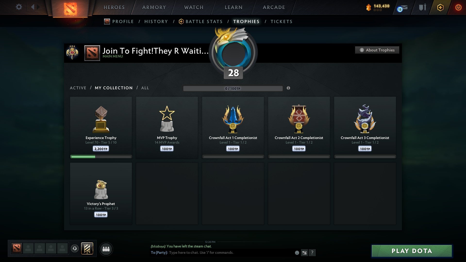 Legend III | MMR: 3287 - Behavior: 10909 - Communication: 10230