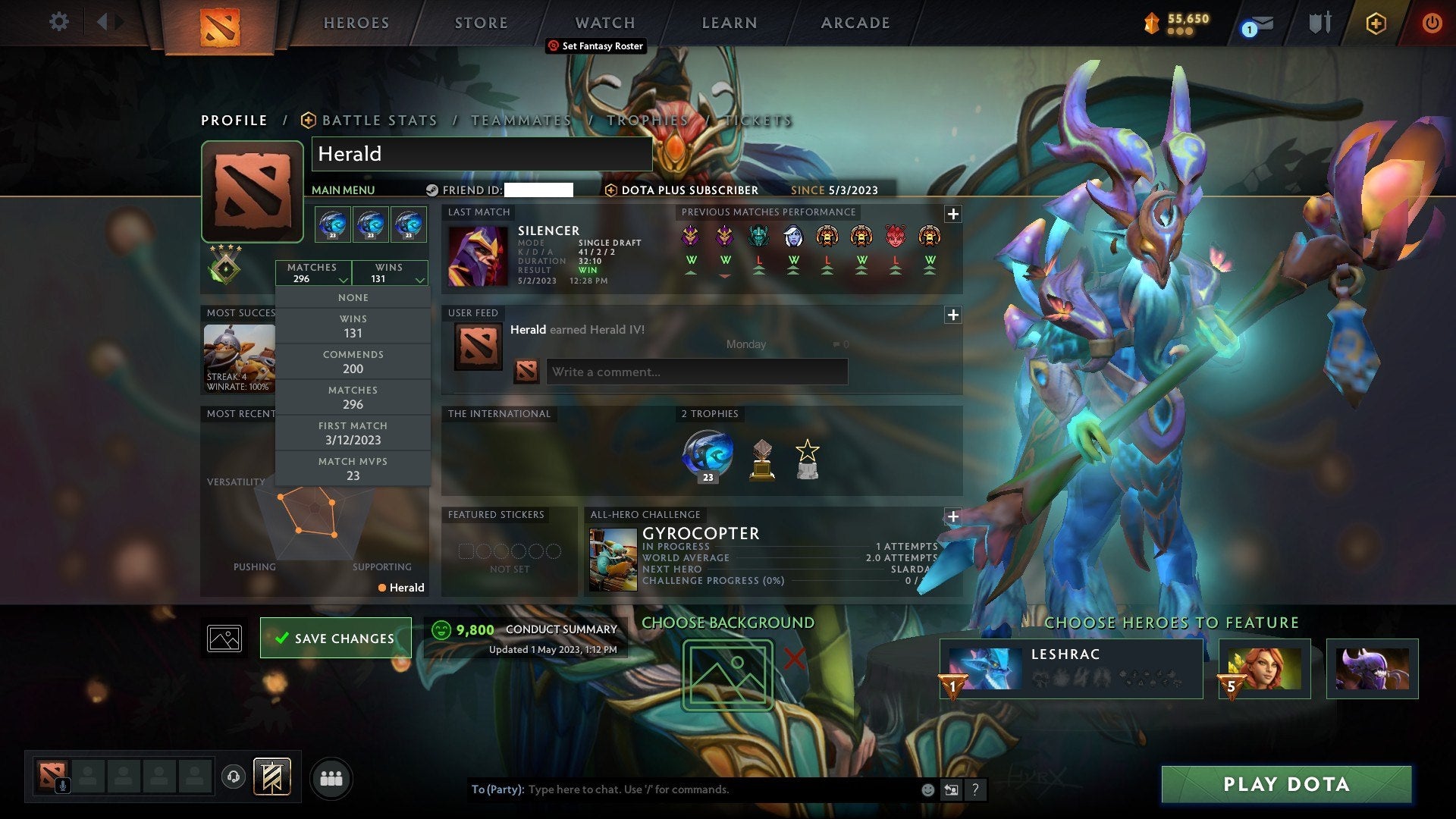 Herald IV | MMR: 545 - Behavior: 9800