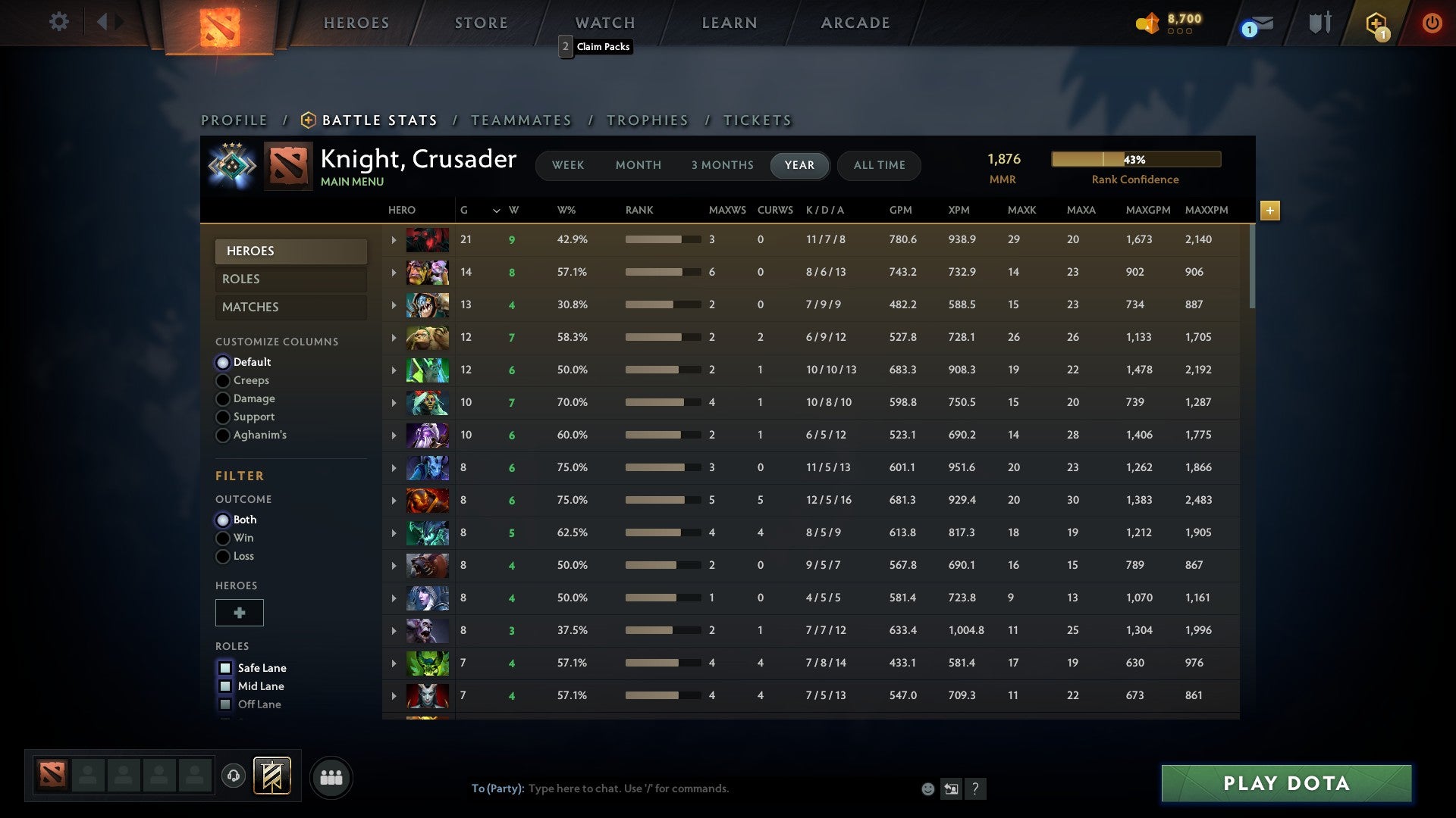 Crusader III | MMR: 1876 - Behavior: 9316