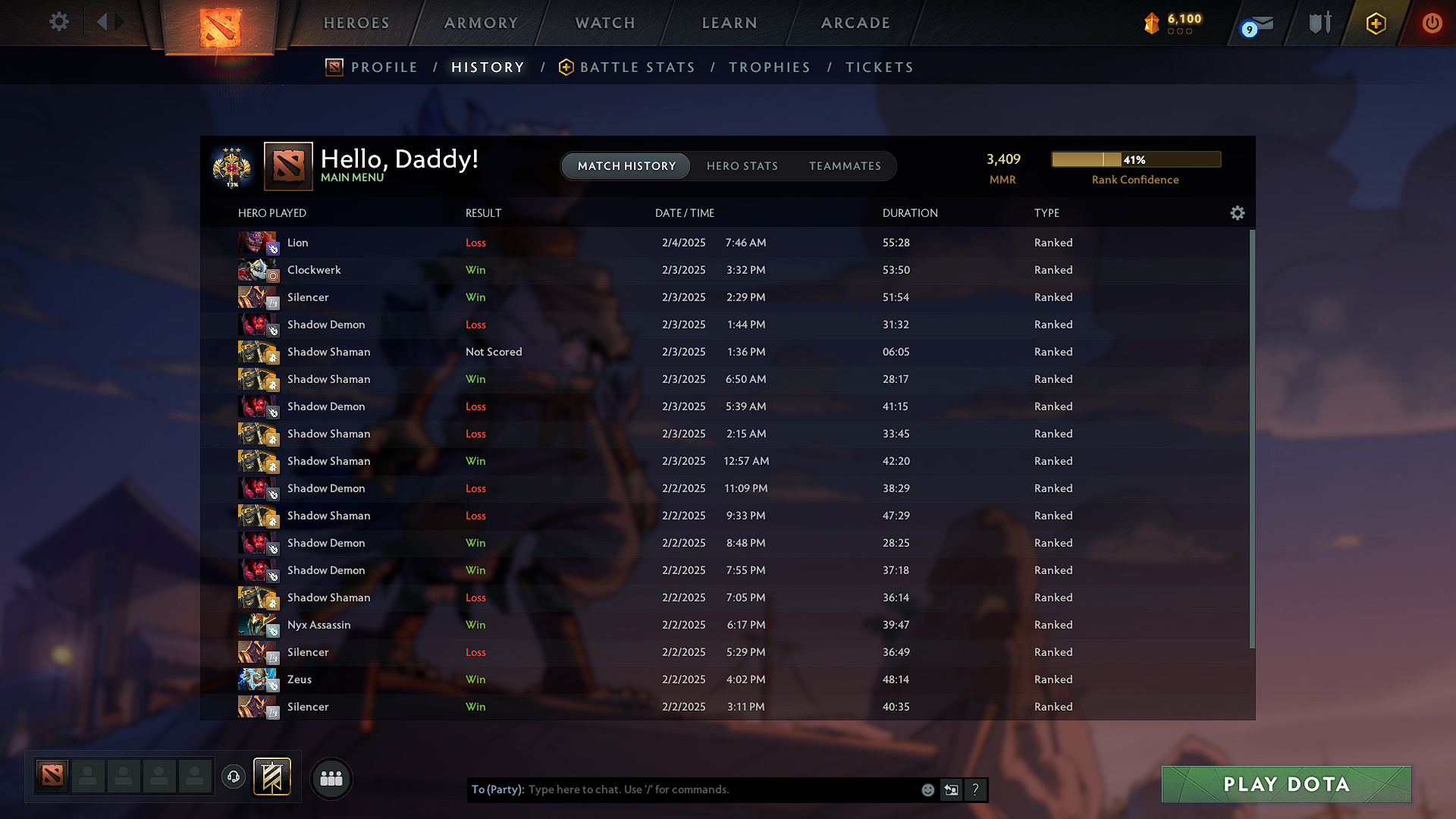 Legend III | MMR: 3409 - Behavior: 9253 - Communication: 9253