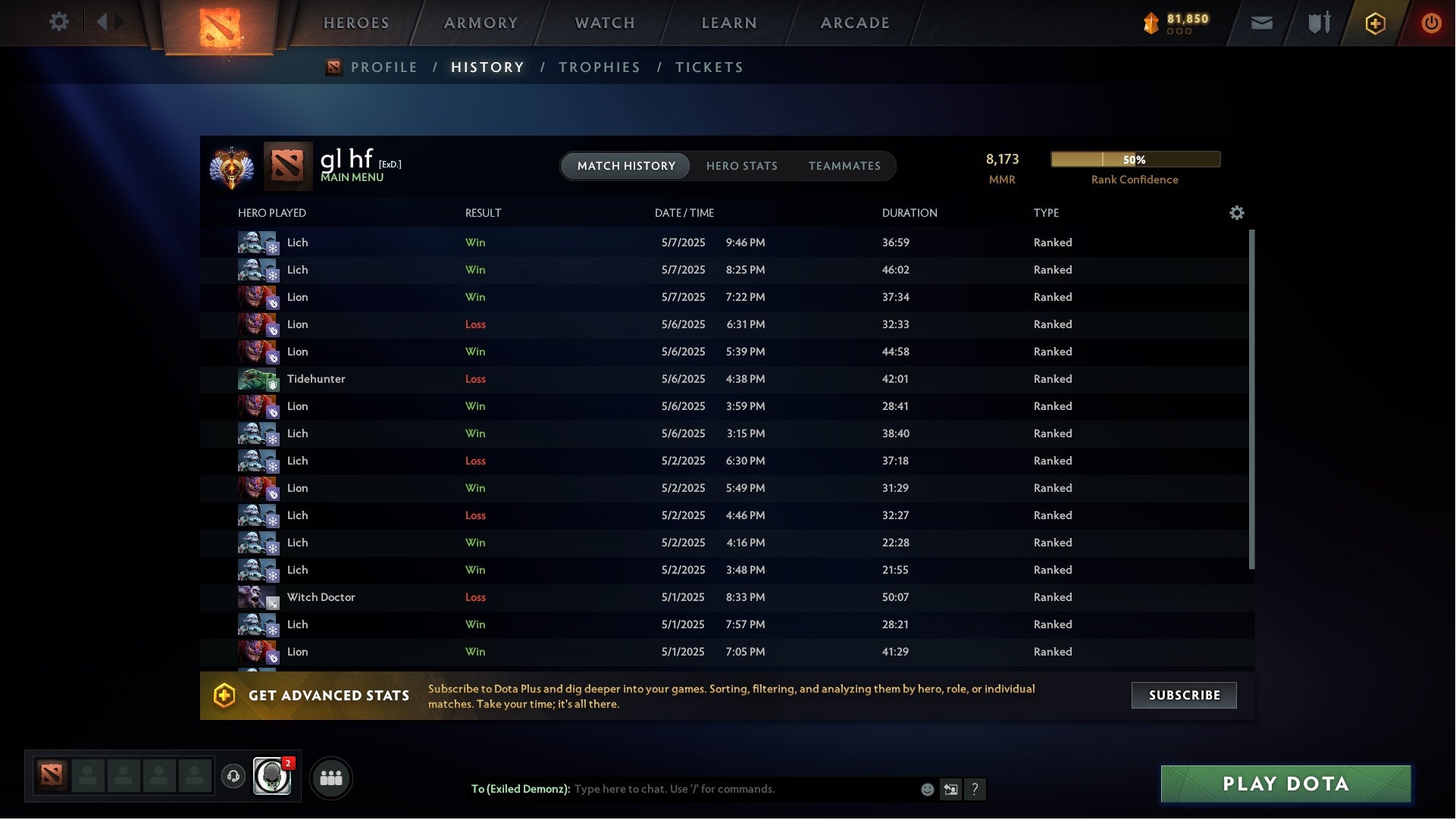 MMR: 8173 - Behavior: 10767