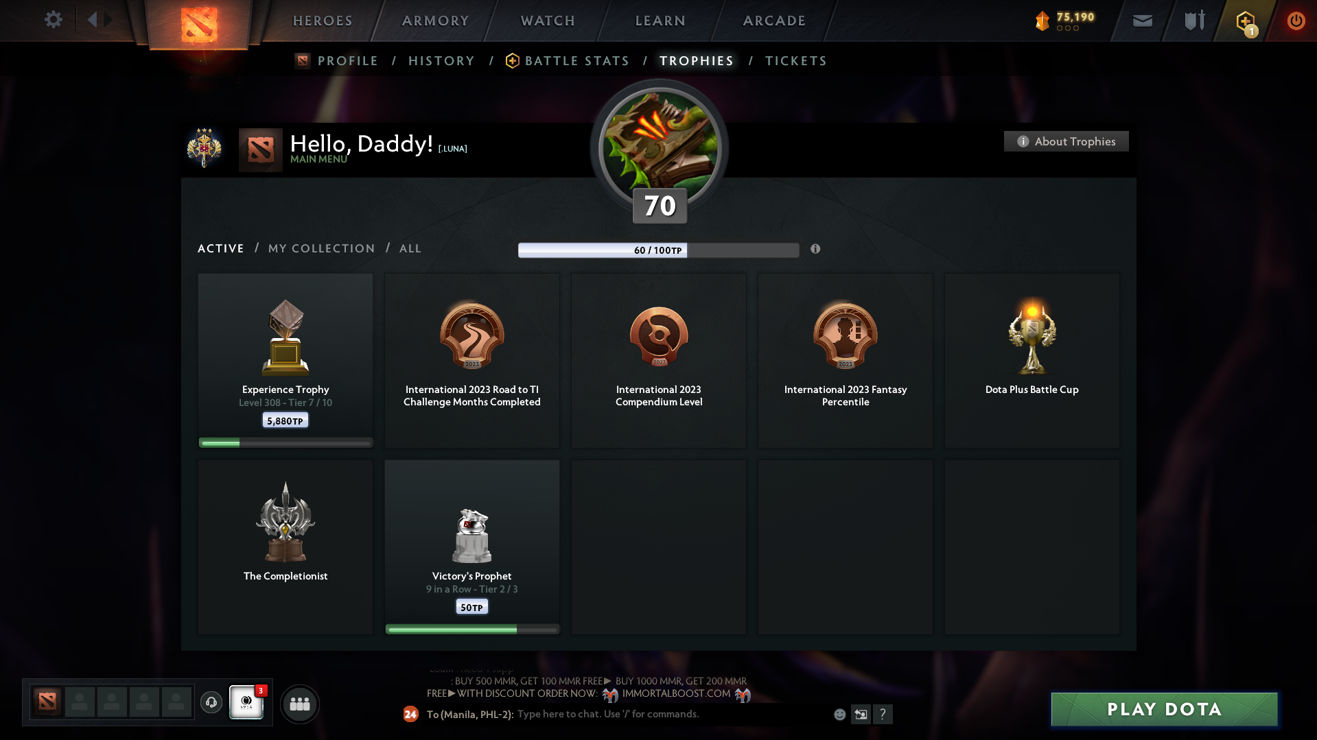 Legend III | MMR: 3417 - Behavior: 8182 - Communication: 8182