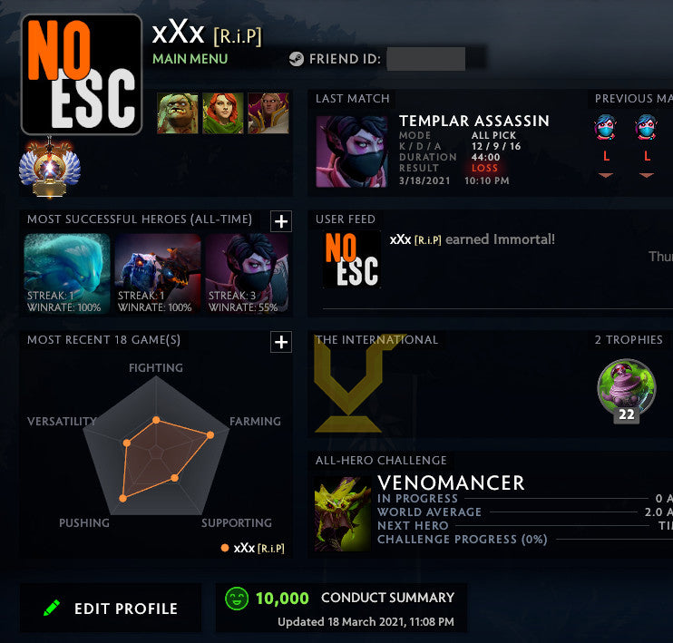 Immortel | MMR : 5800 - Comportement : 10000