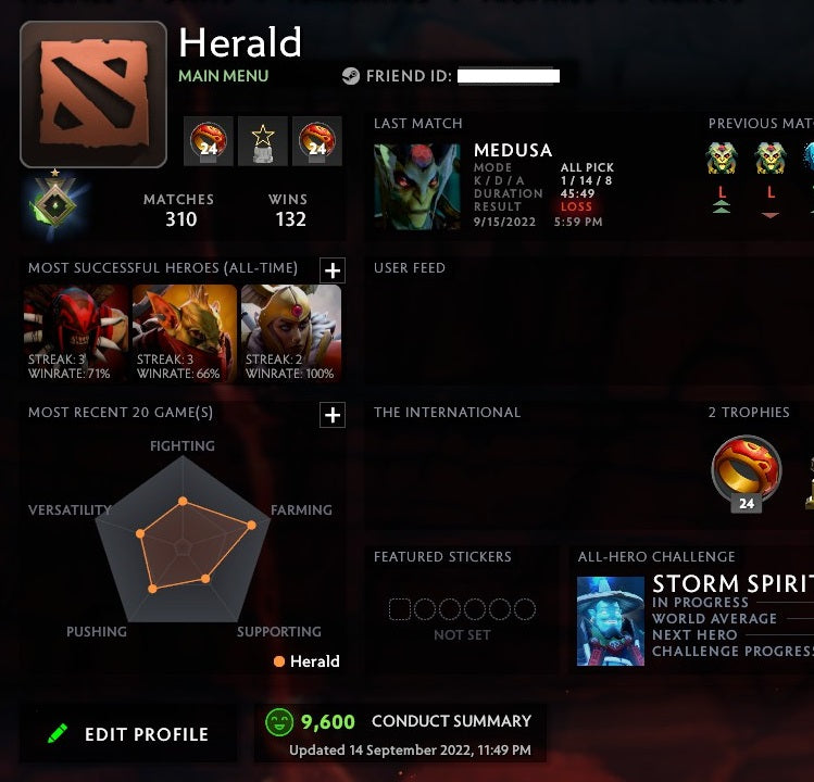 Héraut I | MMR : 130 - Comportement : 9600