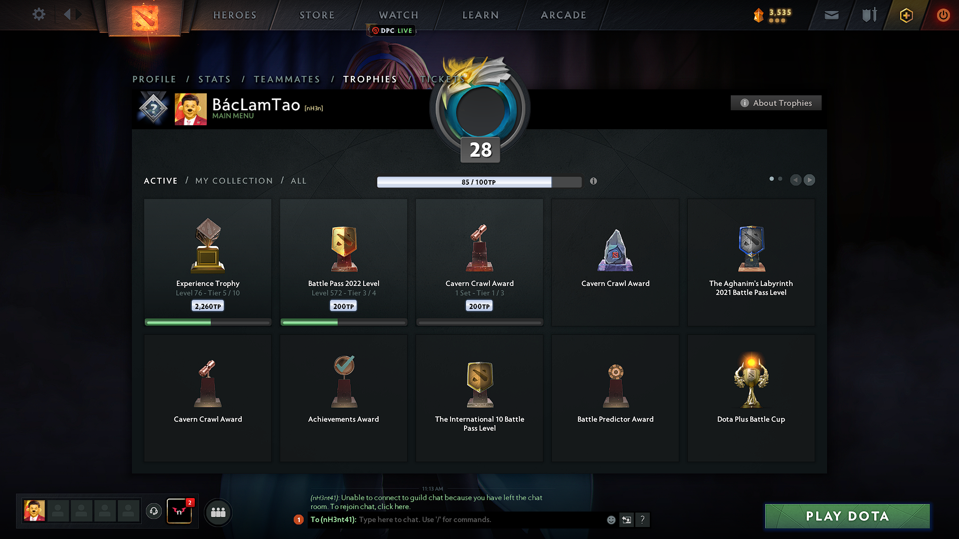 Not Calibrated | MMR: TBD - Conduct: 10000