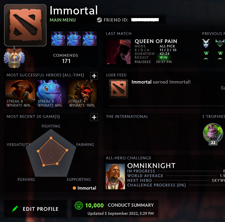 Immortel | MMR : 5940 - Comportement : 10000