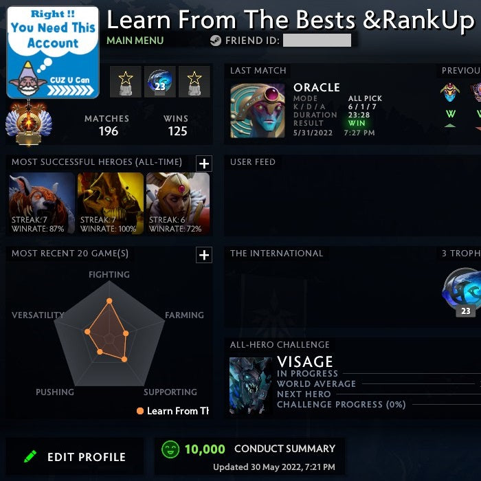 Immortel | MMR : 5770 - Comportement : 10000