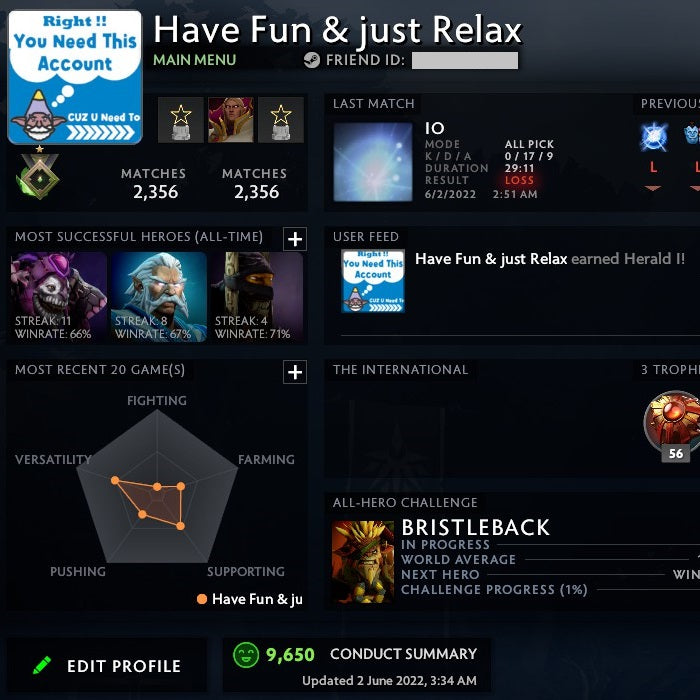 Héraut I | MMR : 10 - Comportement : 9650