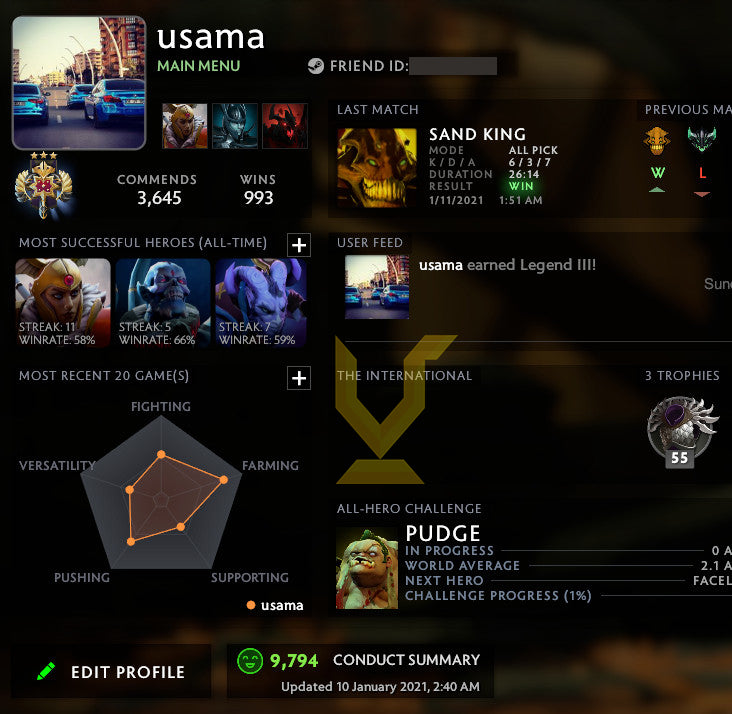 Légende III | MMR : 3420 - Comportement : 9794