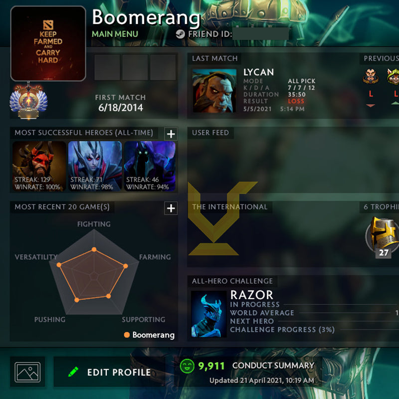 Immortel | MMR : 5910 - Comportement : 9911