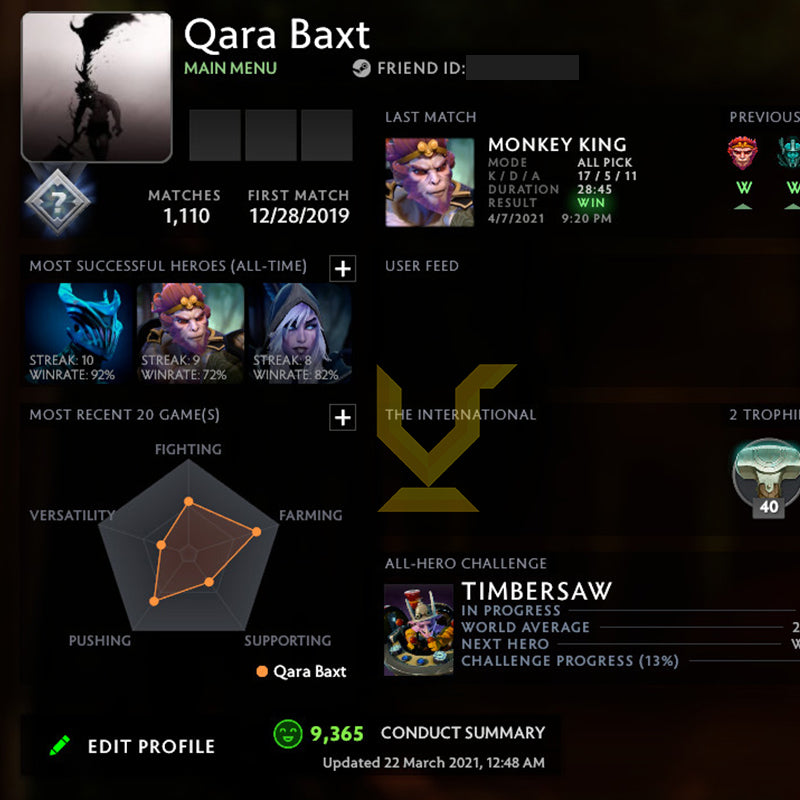 Not Calibrated | MMR: TBD - Behavior: 9365