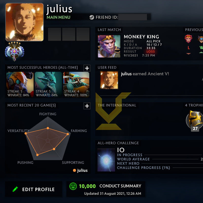 Ancient V | MMR: 4520 - Behavior: 10000