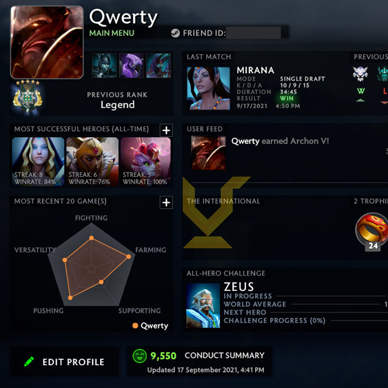 Archonte V | MMR : 3070 - Comportement : 9550