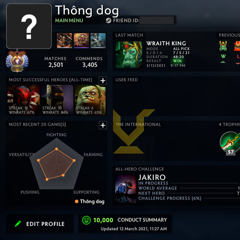 Immortel | MMR : 7030 - Comportement : 10000