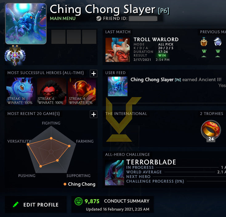 Ancient II | MMR : 4100 - Behavior : 9875