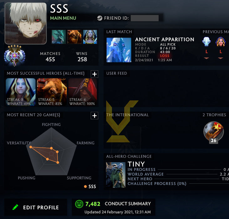 Ancient V | MMR : 4450 - Behavior : 7482