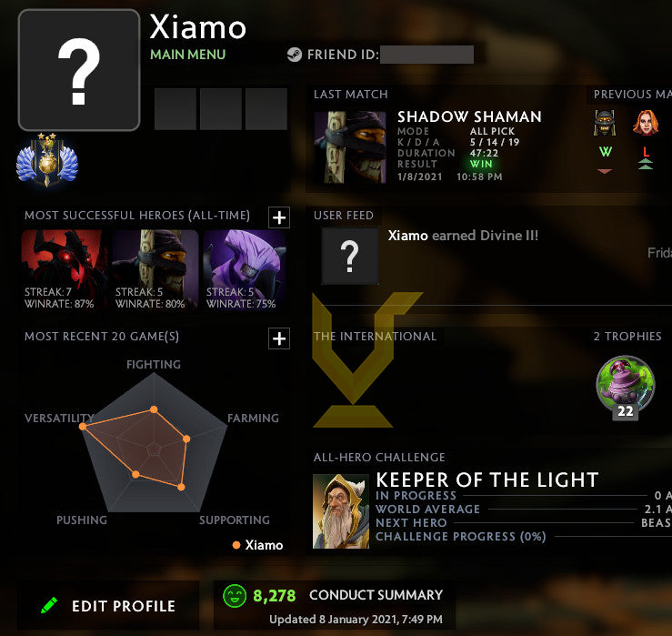 Divine II | MMR : 4920 - Behavior : 8278