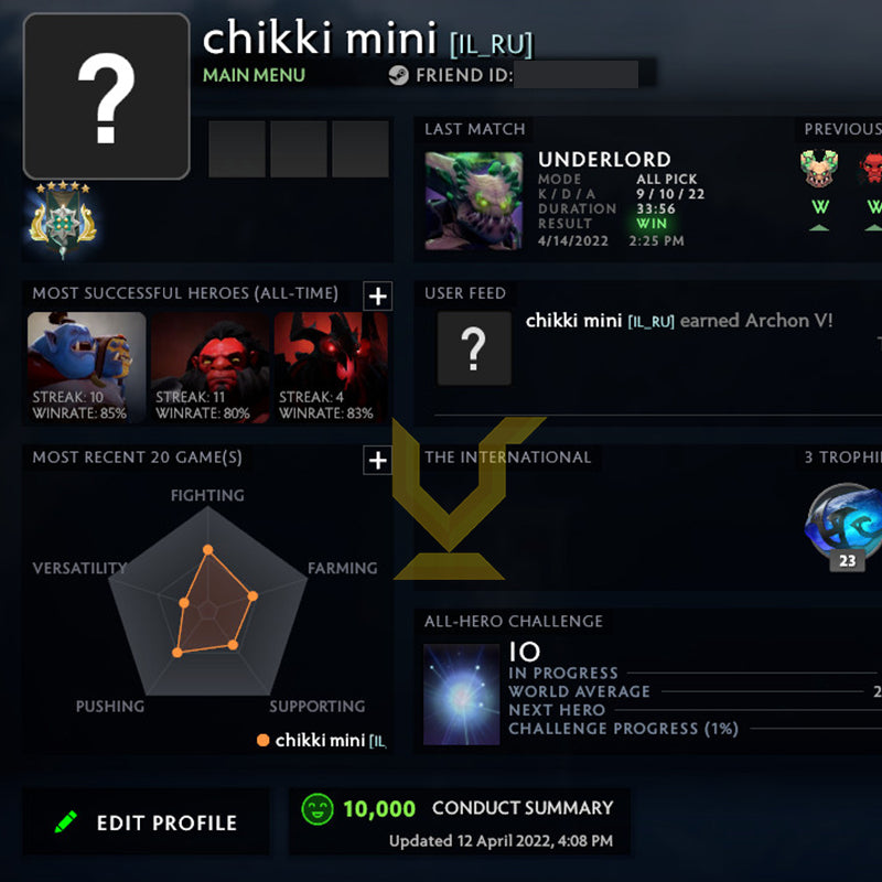 Archonte V | MMR : 3010 - Comportement : 10000