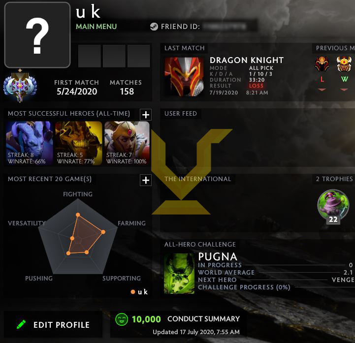 Ancient I | MMR: 3890 - Behavior: 10000