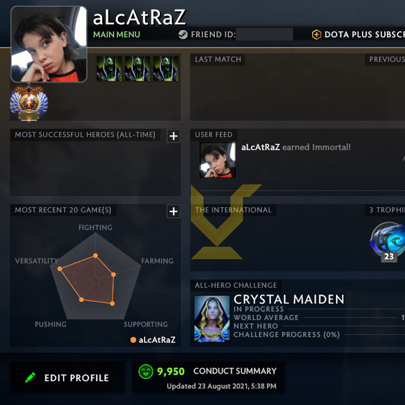 Immortel | MMR : 6280 - Comportement : 9950