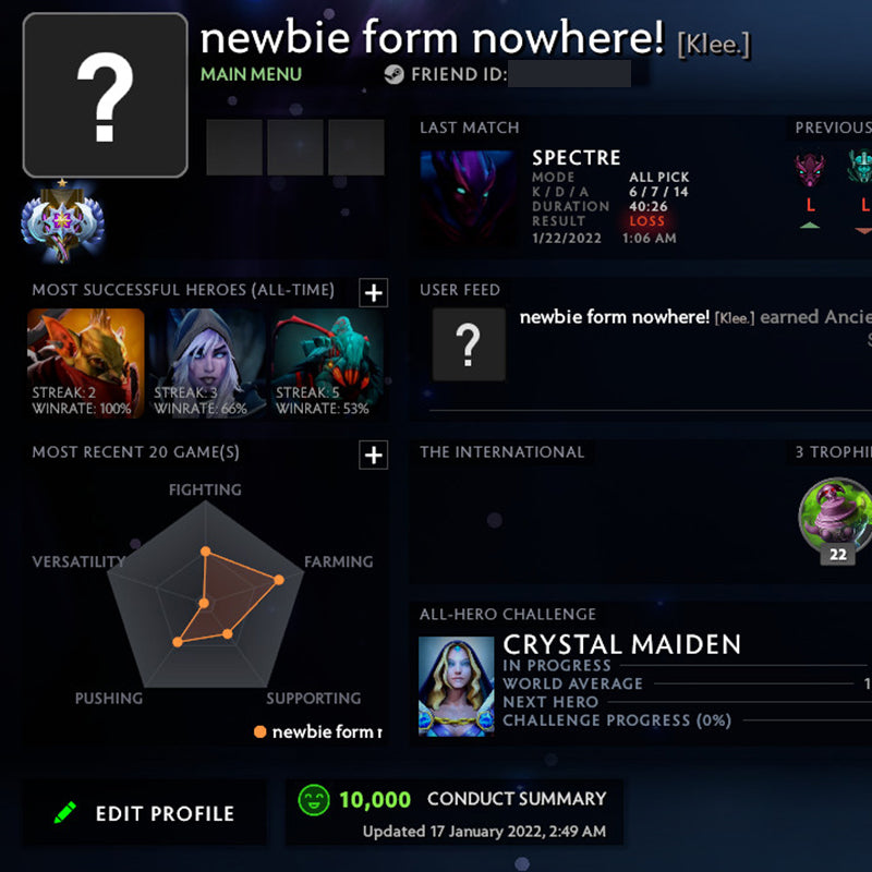 Ancient I | MMR: 3880 - Behavior: 10000