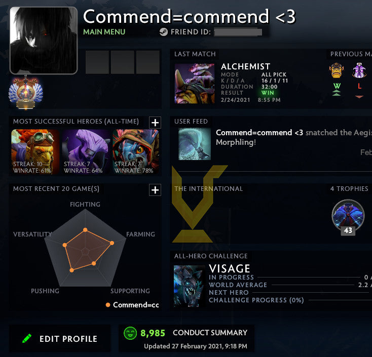 Immortel | MMR : 5720 - Comportement : 8985