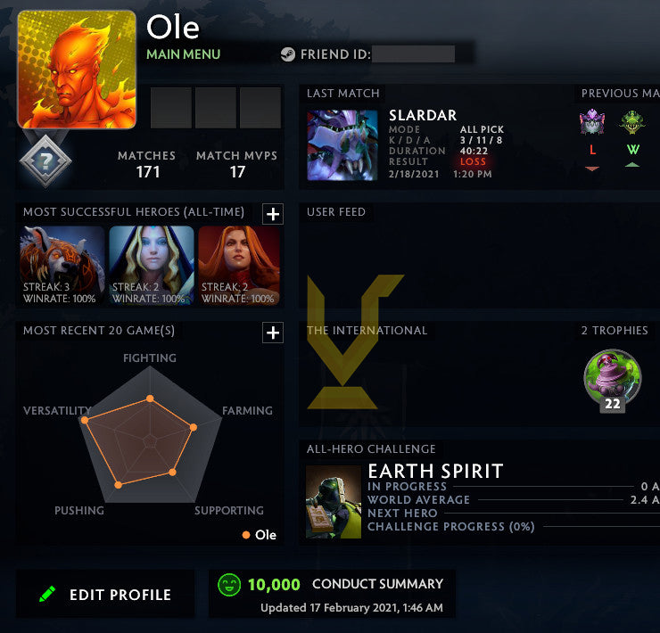 Not Calibrated | MMR : TBD - Behavior : 10000